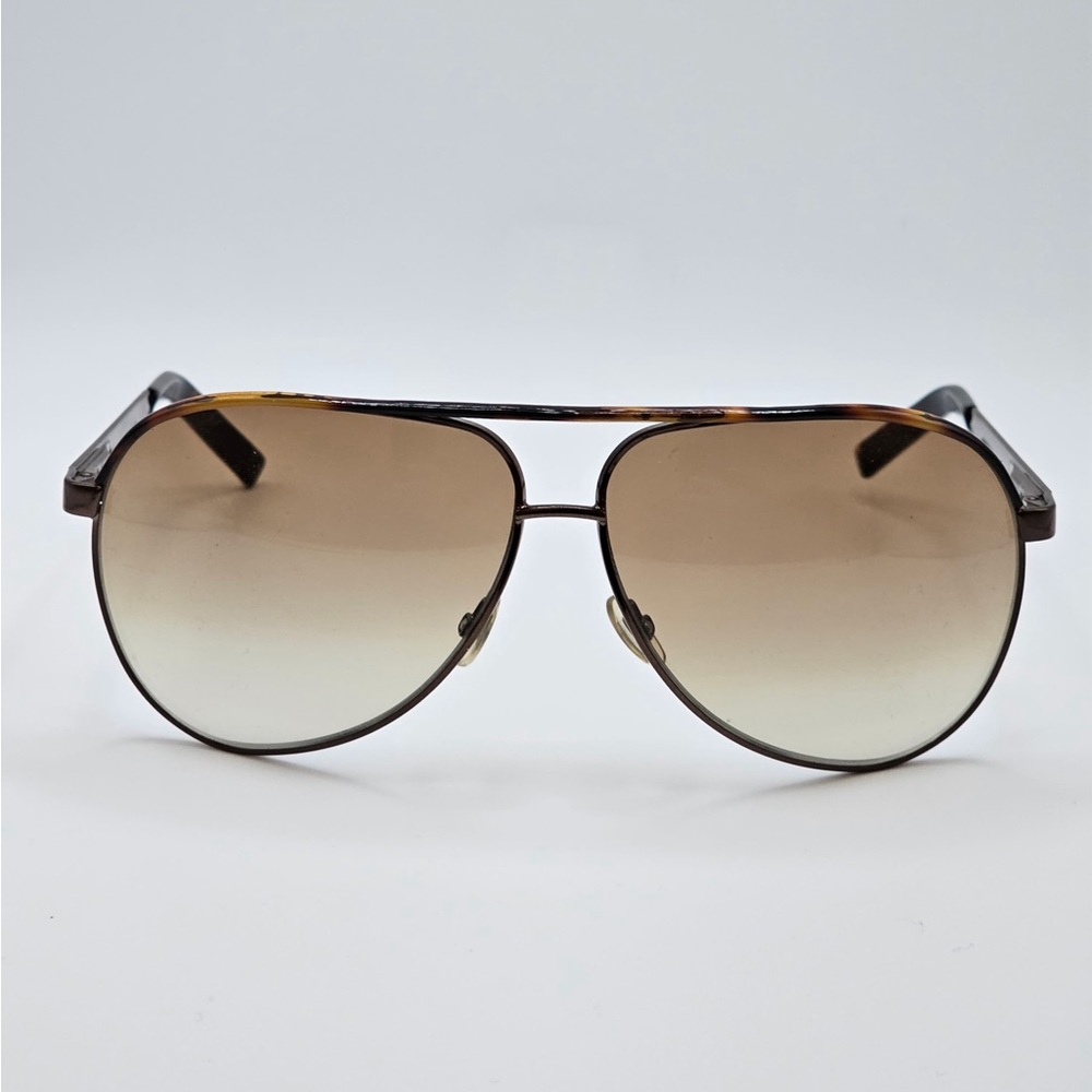 Gucci Brown Gradient Aviator Sunglasses with Tortoiseshell Temples - Picture 2 of 3